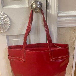 DNKY Red Patent Leather Tote